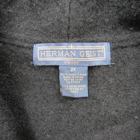 Herman Geist Womens Wool Blend Cardigan Sweater Jacket 2X Black - Picture 4 of 7